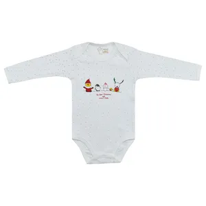 بادی آستین بلند نوزادی اسپیکو مدل آدم برفی