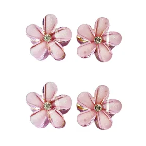 کلیپس مو زنانه مدل شکوفه کریستالی گیلاس کد Brg 707 بسته چهار عددی