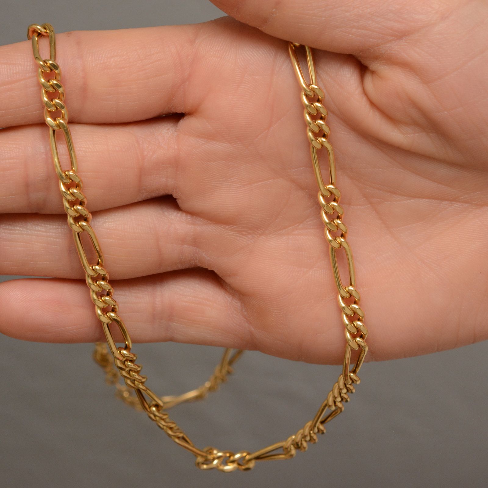 زنجیر طلا 18 عیار زنانه طلای مستجابی مدل فیگارو گلستانه کد G50 -  - 2