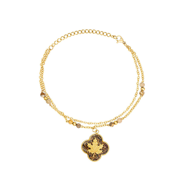 پابند زنانه دانژه مدل پاییز طرح برگ