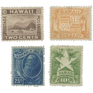 تمبر یادگاری مدل مهر نخورده پستی هاوایی سال 1895 مجموعه 4 عددی