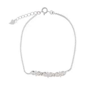 دستبند نقره زنانه آی جواهر طرح الیویا کد 77228D