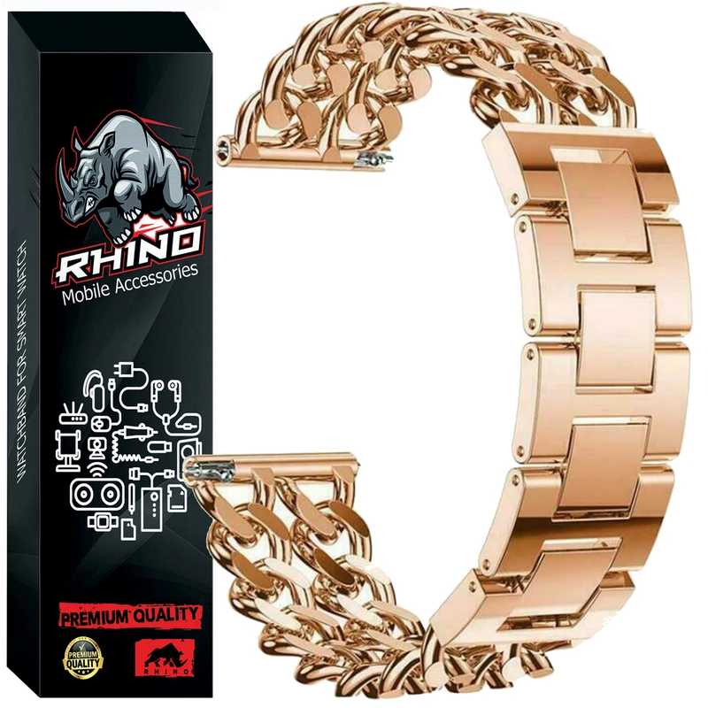 بند راینو مدل کارتیر دو ردیف مناسب برای ساعت هوشمند هایلو RS5