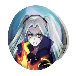 آینه جیبی خندالو طرح ربکا انیمه سایبرپانک مدل تاشو کد 23979 