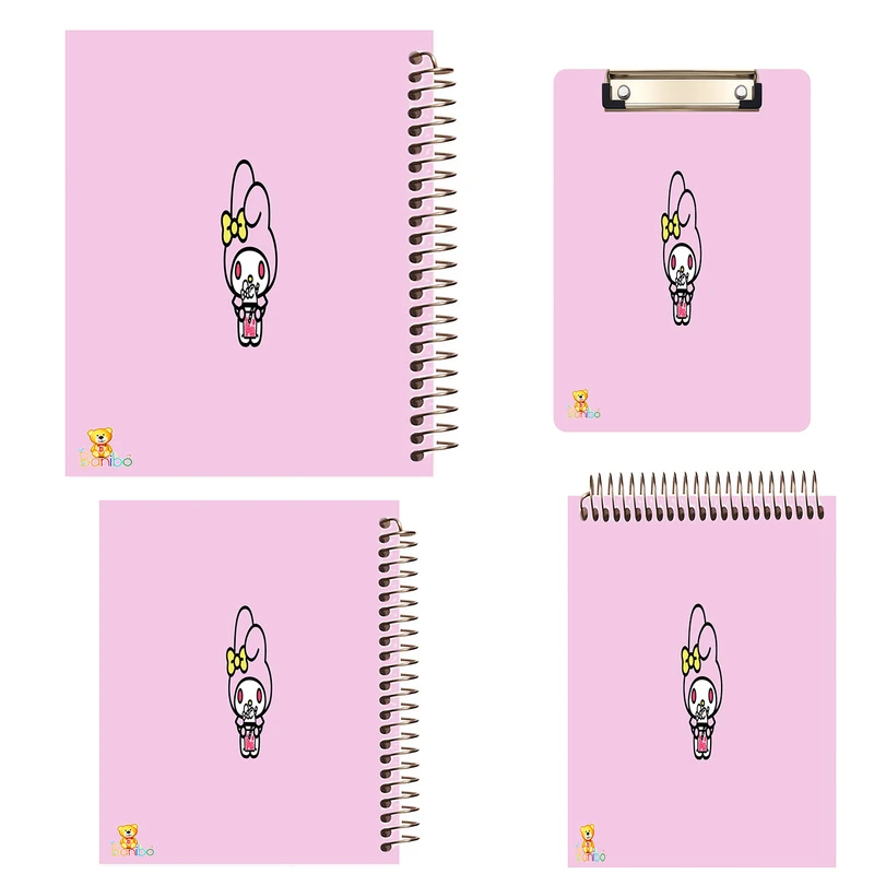 دفتر 100 برگ بانیبو مدل کرومی کد 2716 به همراه تخته شاسی بسته 4 عددی