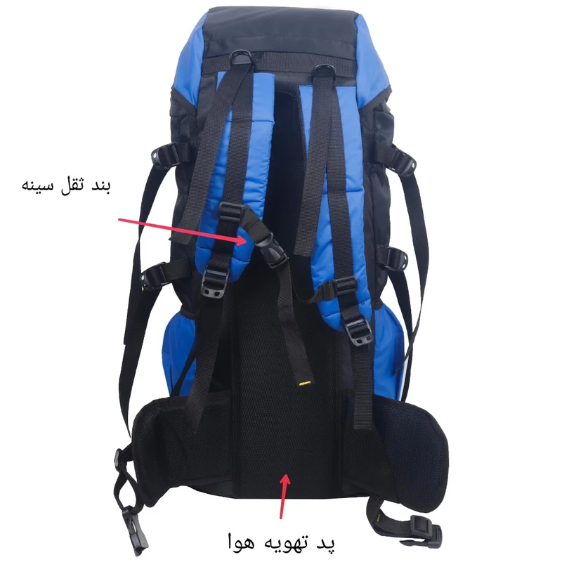 عکس شماره 6 : کوله پشتی کوهنوردی 60 لیتری مدل jdoo-dtr