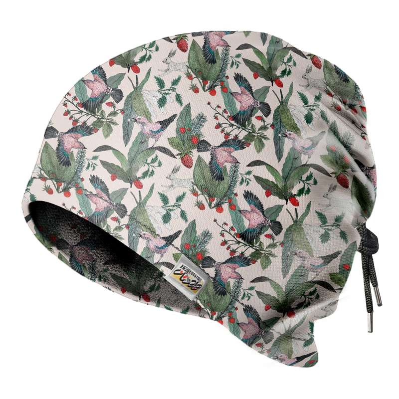 دستمال سر و گردن بنددار هزاردستان طرح گل و بلبل مدل DB57