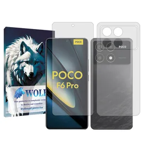 Wolf transparent Screen Protector Suitable for Poco F6 Pro Mobile Phone with Back Protector