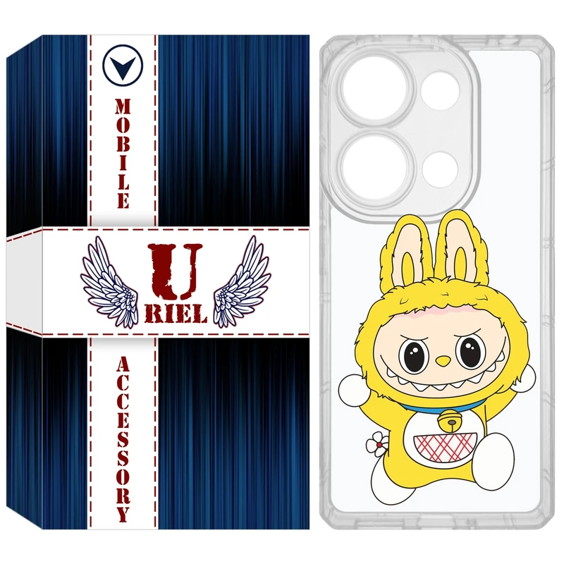 کاور یوریل مدل Clear کد 122 طرح لبوبو Labubu مناسب برای گوشی موبایل شیائومی Redmi Note 14S / Note 13 Pro 4G / Poco M6 Pro 4G