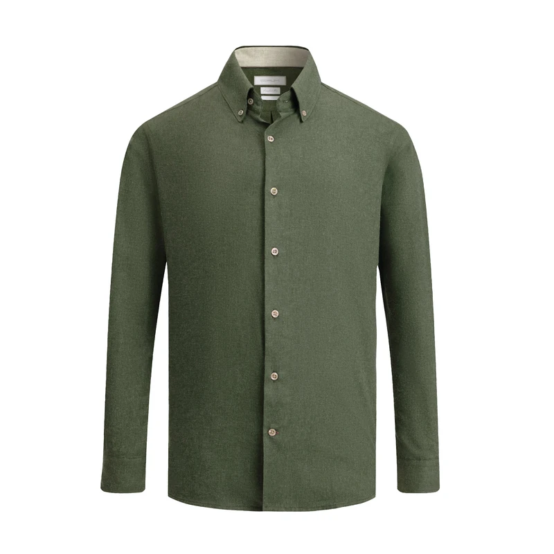 پیراهن آستین بلند یقه برگردان مردانه کروم مدل  یقه دکمه دار 2520103