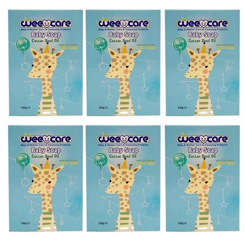 صابون بچه وی کر مدل Cotton Seed Oil مقدار 100 گرم مجموعه 6 عددی
