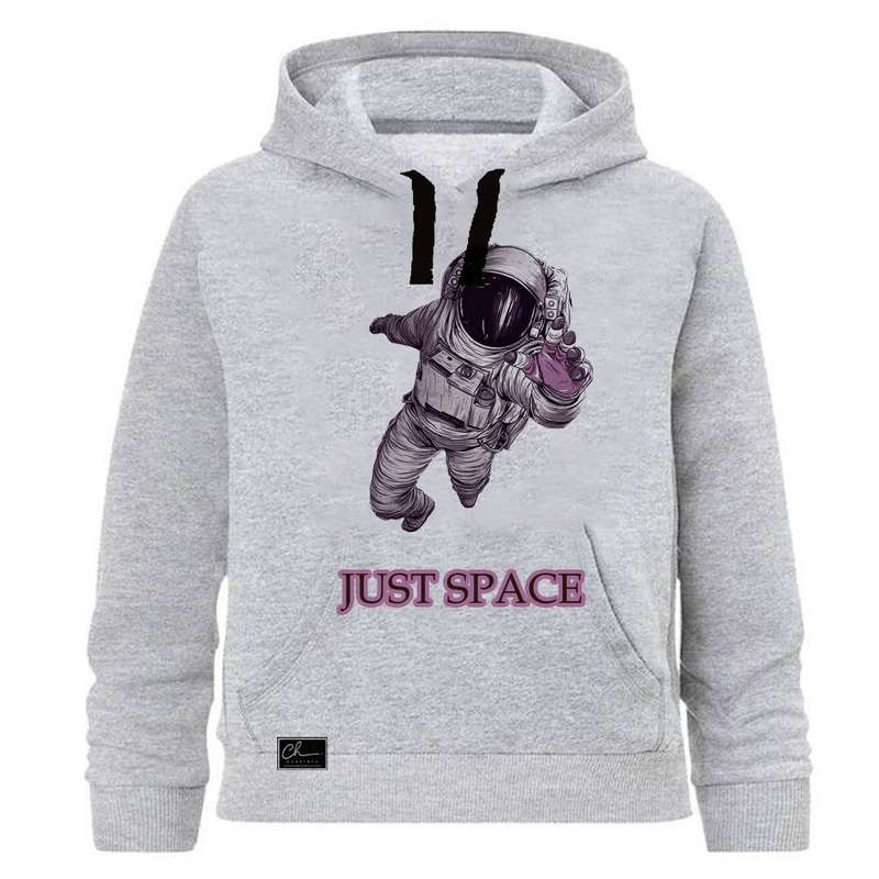  هودی پسرانه طرح فضانورد کد J41 رنگ طوسی