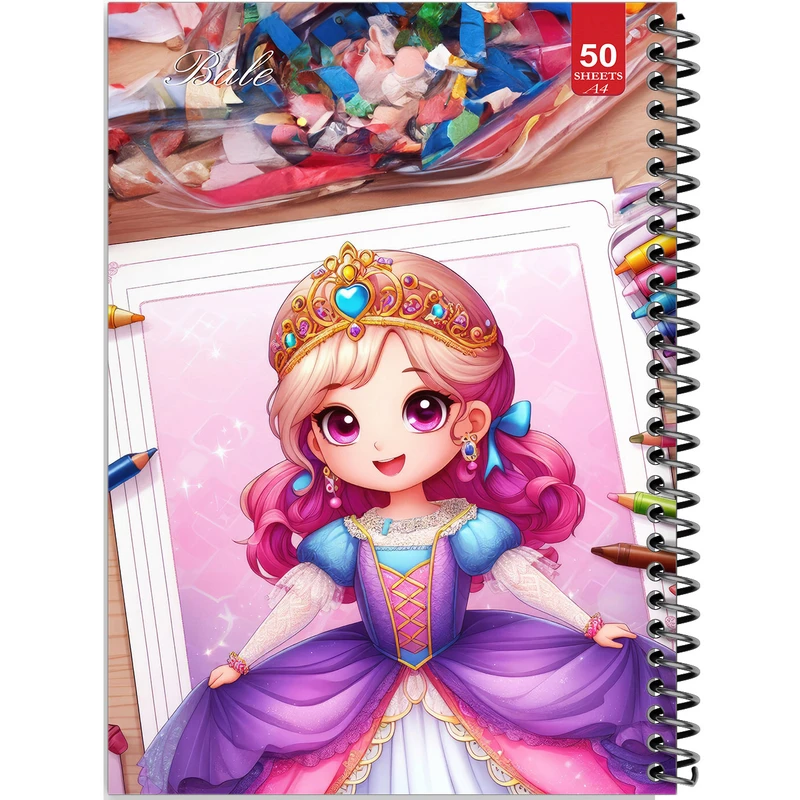 دفتر نقاشی 50 برگ انتشارات بله طرح نقاشی با مداد رنگی کد A4-L530