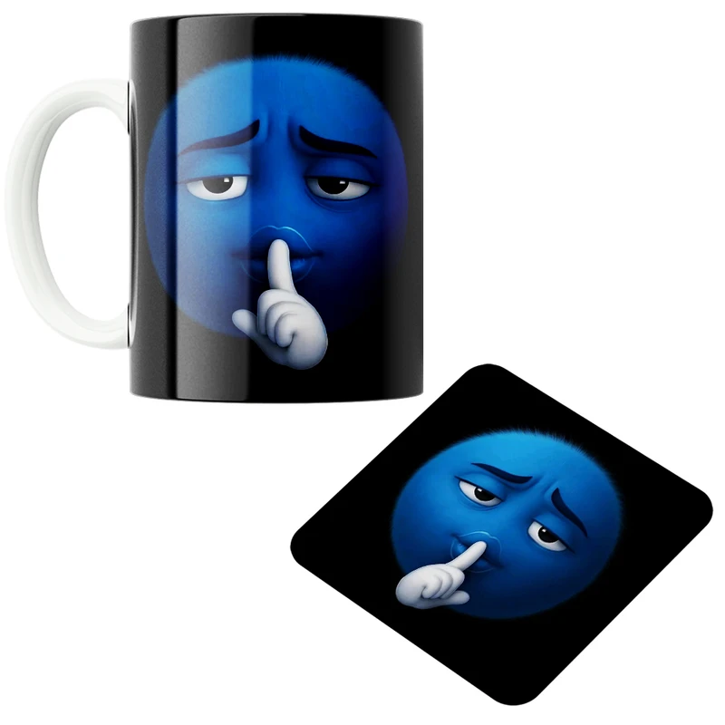 ماگ پاد آفرین مدل ایموجی کد 96 به همراه زیر لیوانی