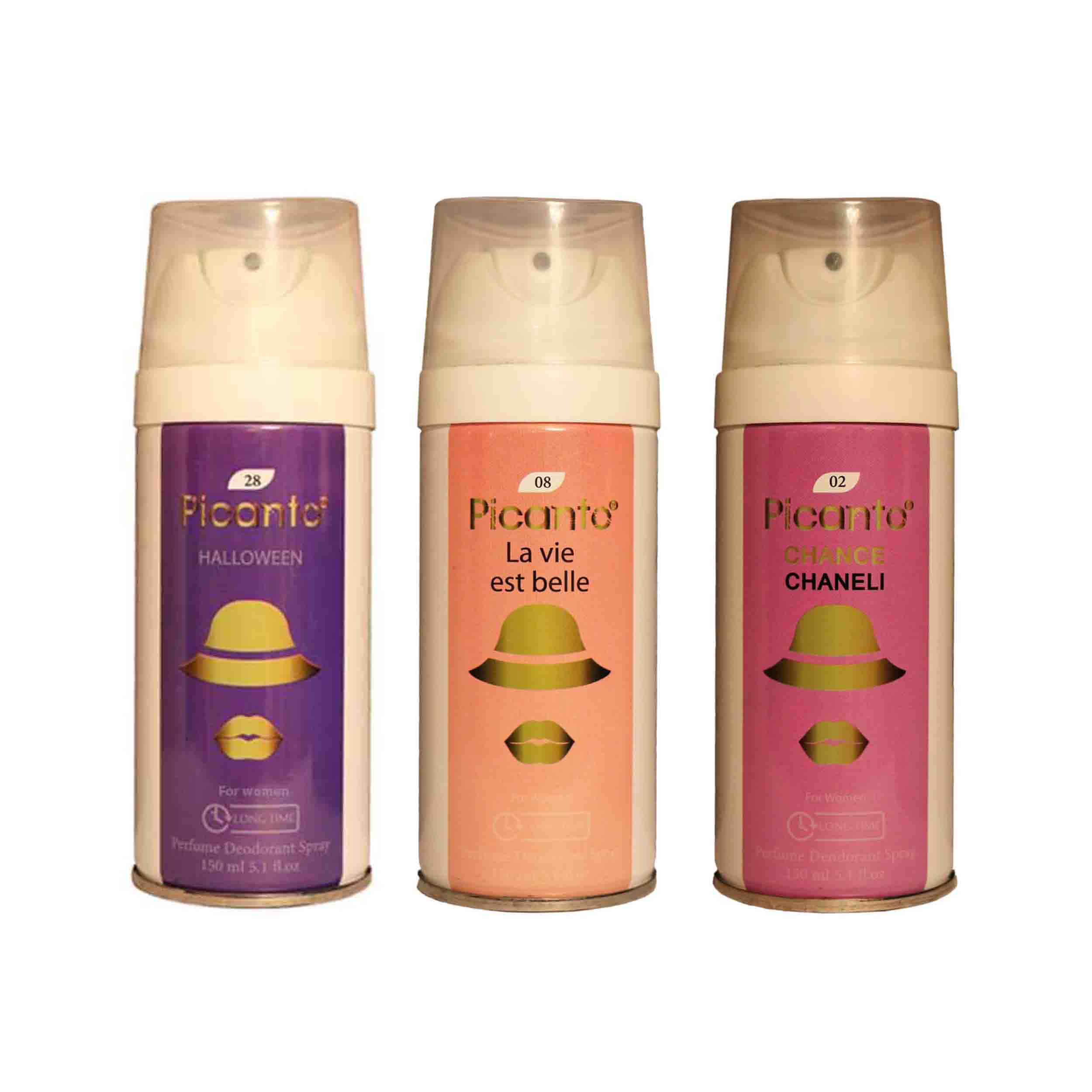 اسپری خوشبو کننده بدن زنانه پیکانتو مدل pw38 حجم 150 میلی لیتر مجموعه 3 عددی