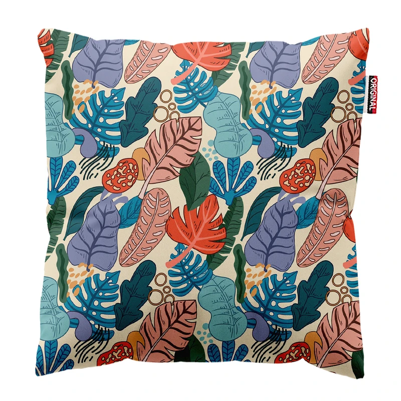 کوسن پاد آفرین مدل فانتزی طرح گل و برگ کد PK402205 سایز 40*40 سانتی متر