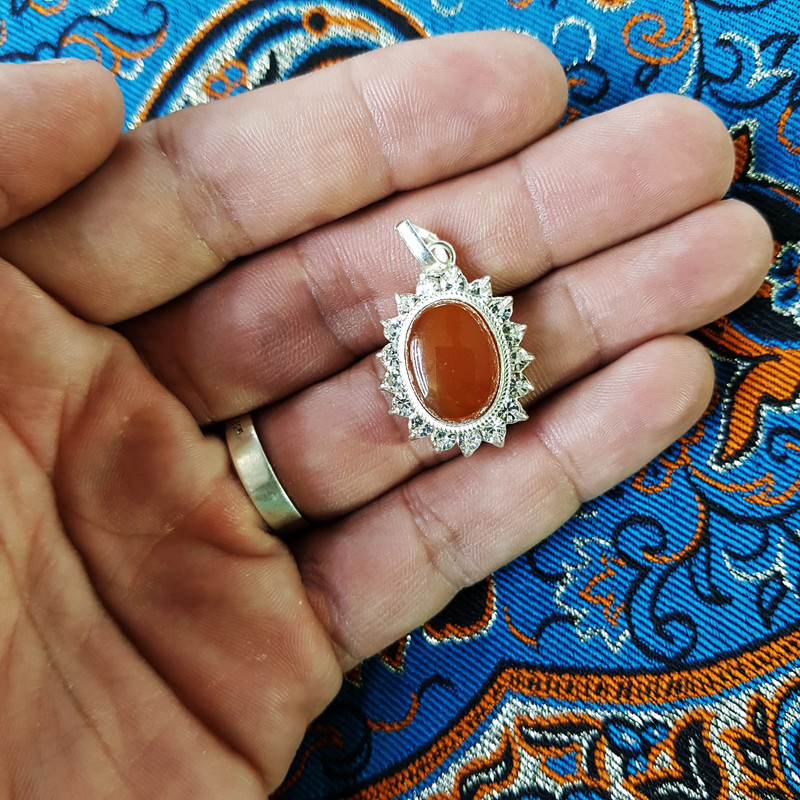 آویز گردنبند زنانه سلین کالا مدل عقیق سرخ ce-agh6