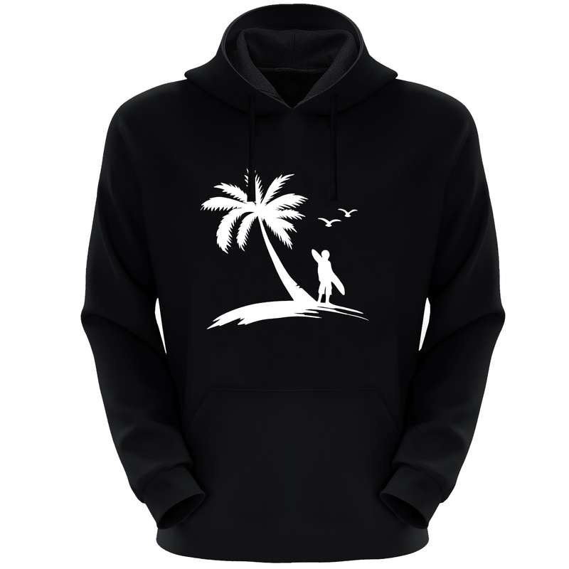 هودی مردانه مدل جزیره ونخل S125 رنگ مشکی