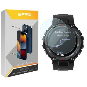 محافظ صفحه نمایش شیشه ای اسپریگ مدل SPG مناسب برای ساعت هوشمند امیزفیت T-Rex Pro بسته دو عددی