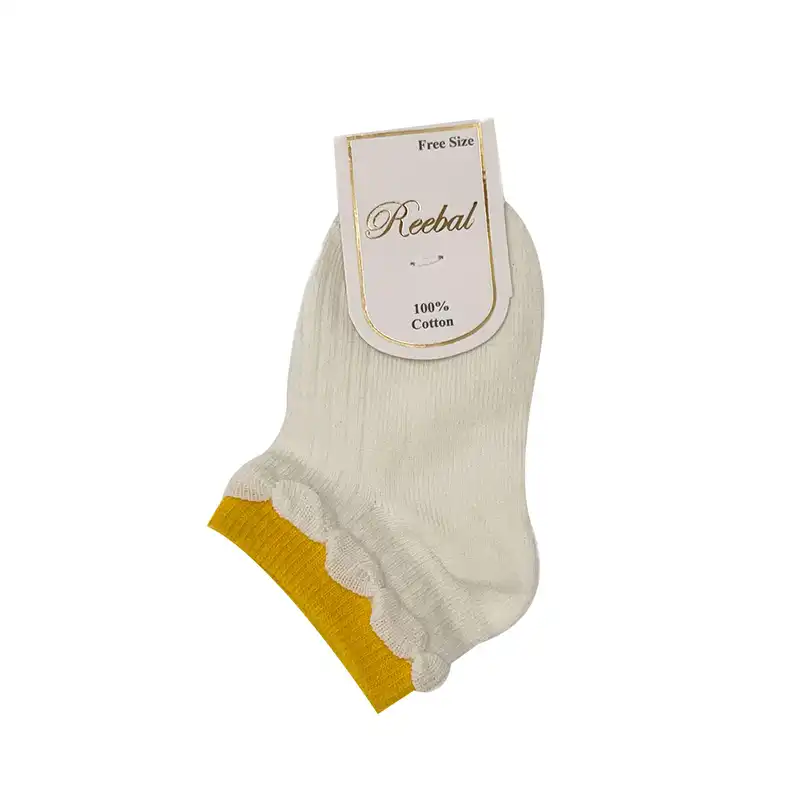 جوراب بچگانه مدل لبه چین چین بسته دو عددی