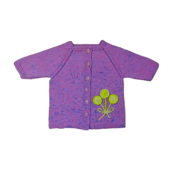 ژاکت نوزادی مدل گلدوزی شده رنگ بنفش