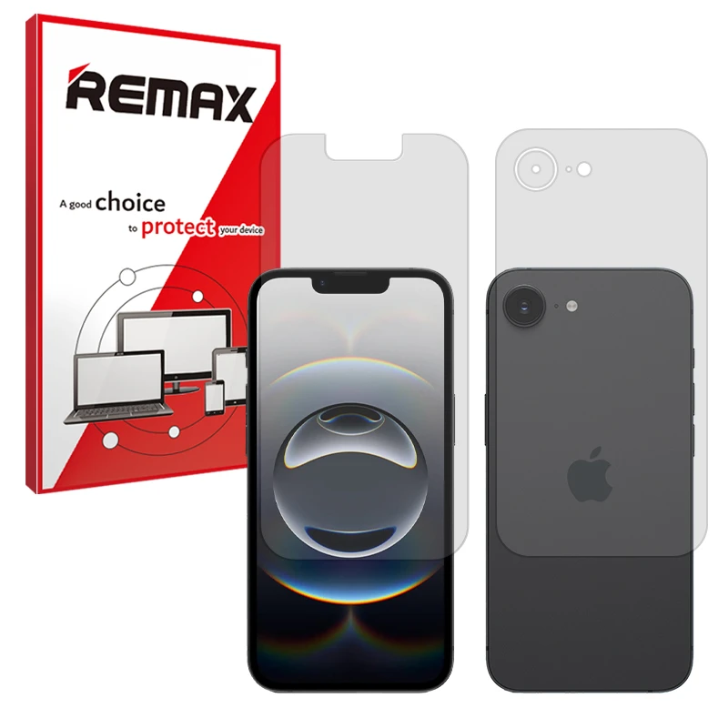 محافظ صفحه نمایش مات ریمکس مدل Resistant مناسب برای گوشی موبایل اپل iPhone 16e به همراه محافظ پشت گوشی