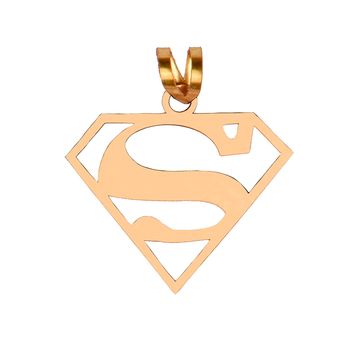 آویز گردنبند طلا 18 عیار زنانه کرابو طرح سوپرمن مدل Kr3050