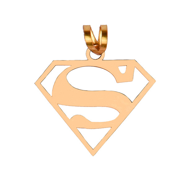 آویز گردنبند طلا 18 عیار زنانه کرابو طرح سوپرمن مدل Kr3050