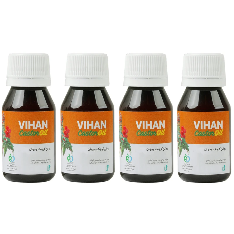  روغن کرچک ویهان کد 24301 حجم 40 میلی لیتر مجموعه 4 عددی