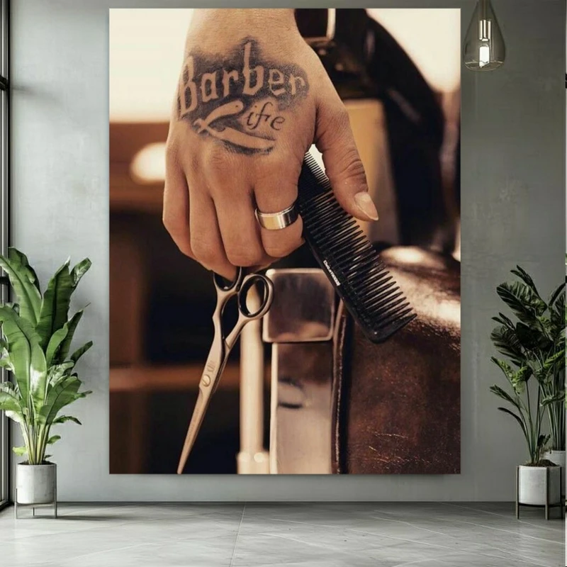پوستر طرح آرایشگاه مردانه مدل دستان ماهر کد FP106532