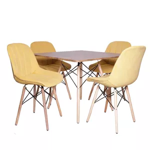 میز و صندلی ناهارخوری 4 نفره مدل مایا لمسه کد MF6