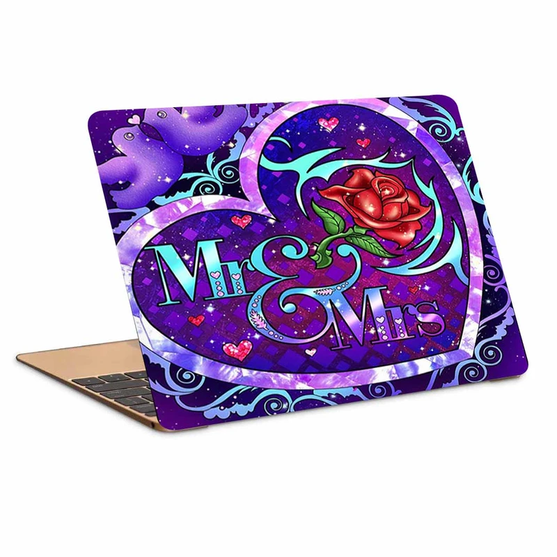 استیکر لپ تاپ طرح mr & mrs کد P-54مناسب برای لپ تاپ 15.6 اینچ