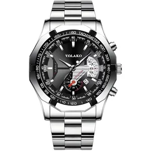 ساعت مچی عقربه‌ای مردانه اِف اِن جین مدل تک موتوره بند استیل تقویم دار کد 3