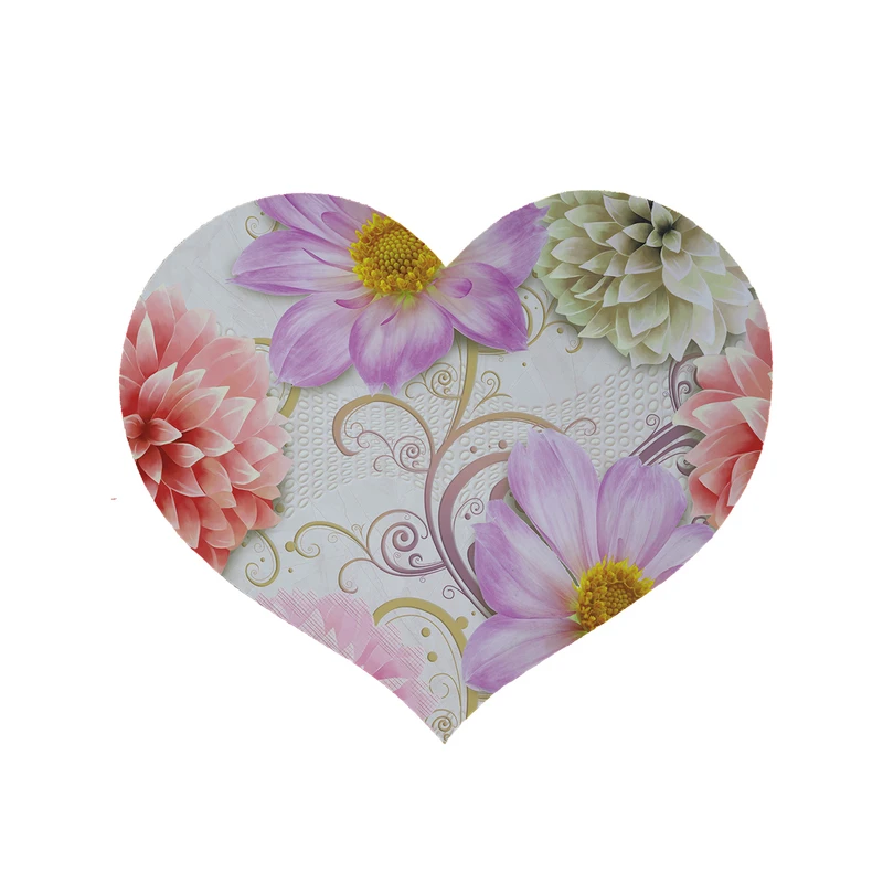 پادری مدل قلب طرح گل کد 5914 سایز 90x90 سانتی متر 