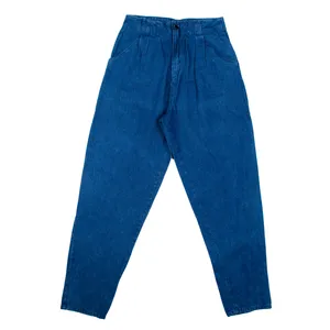 شلوار جین زنانه مدل مام استایل پلیسه دار