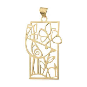 آویز گردنبند طلا 18 عیار زنانه قیراط طرح گل کد GH4741