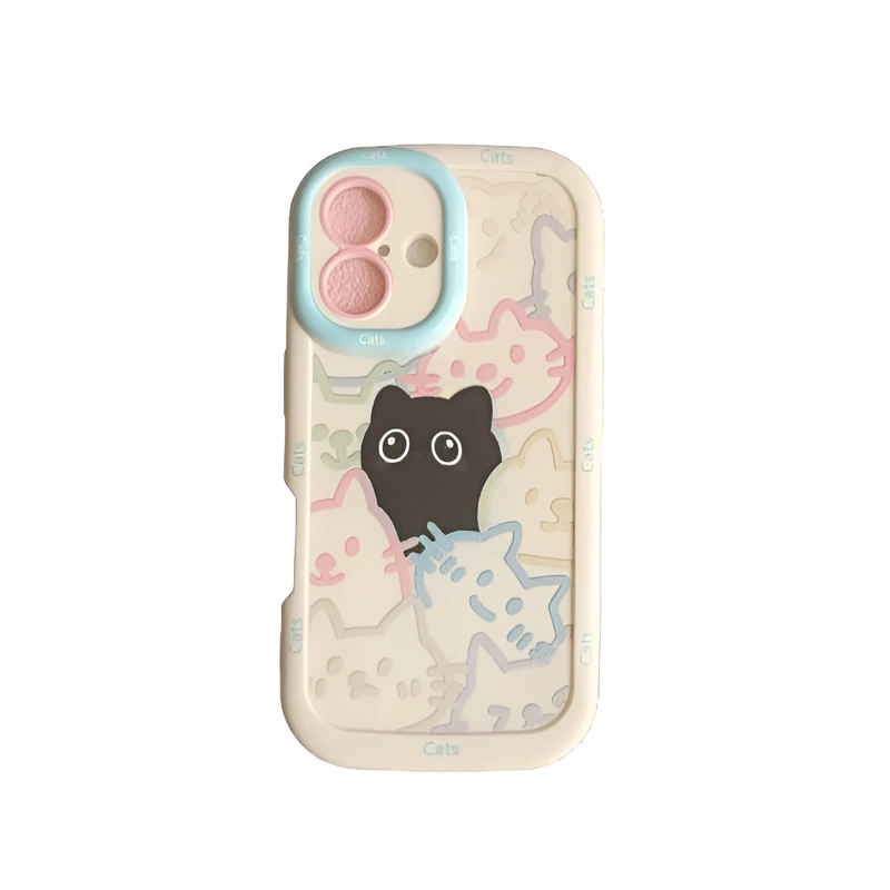 کاور طرح گربه سیاه مناسب برای گوشی موبایل اپل Iphone 16