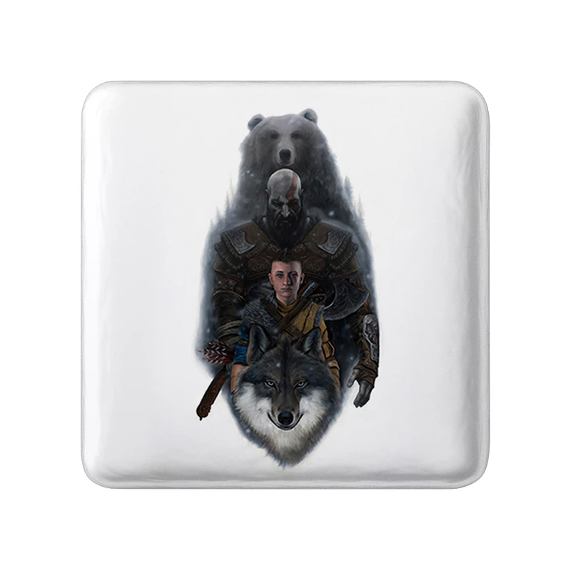 مگنت خندالو طرح کریتوس اتریوس و فنریر گاد آف وار مدل مربعی کد 30403