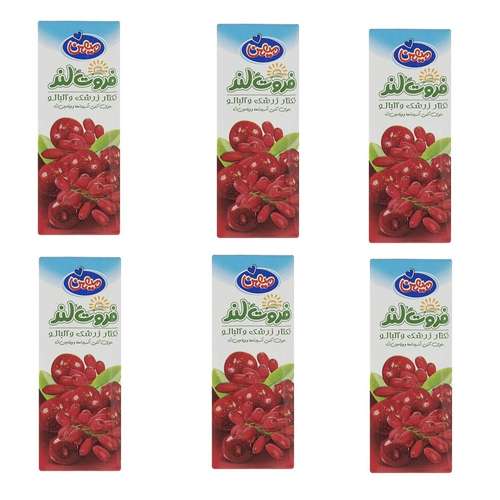 آب میوه  زرشک و آلبالو میهن - 200 میلی لیتر بسته 6 عددی