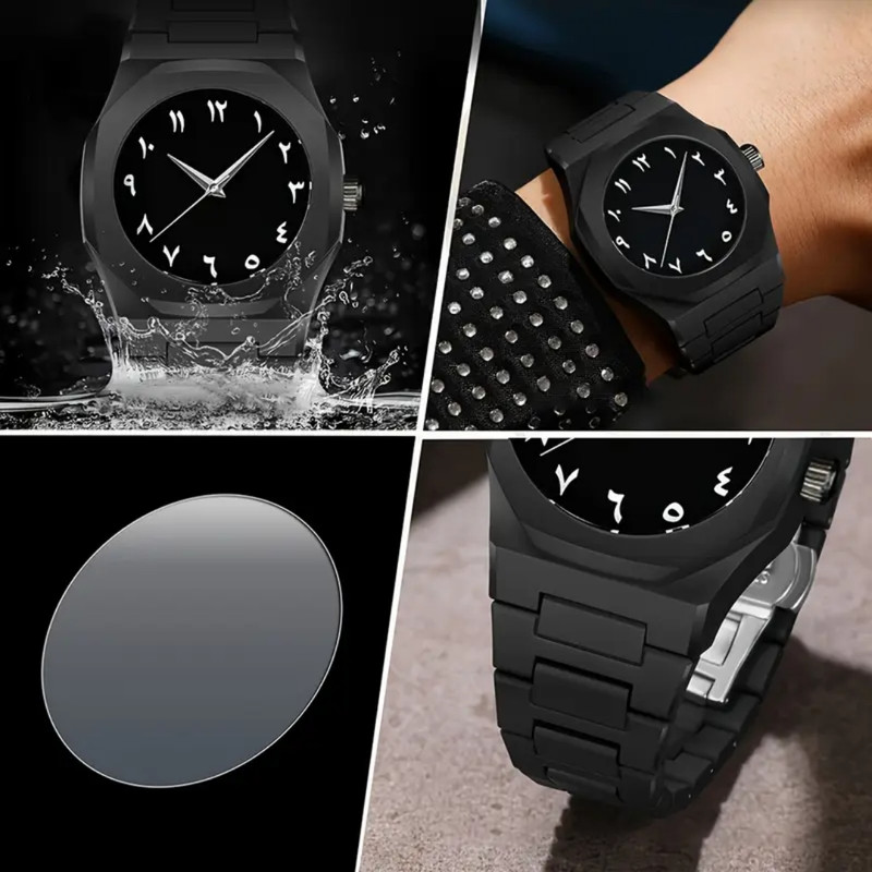 ساعت مچی عقربه‌ای کوارتز مردانه مدل دارک واچ بند سبک قفل مخفی کد ۱۱