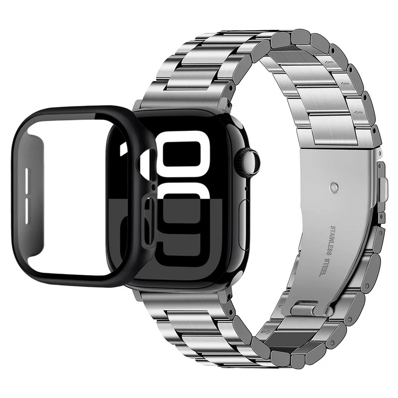 بند گوف مدل CoverB-3Bead مناسب برای اپل واچ سری 10 سایز 46 میلی متری به همراه کاور 