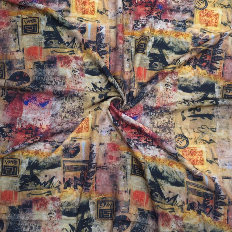 پارچه لباس عرض 1.5 متر مدل نخی هندی طرح چهارخونه ریز فانتزی رنگ نارنجی