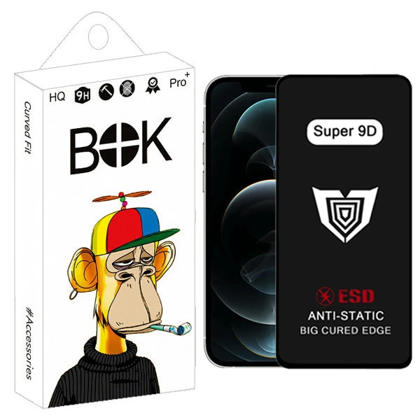 محافظ صفحه نمایش بوک مدل Super 9D مناسب برای گوشی موبایل اپل iPhone 12 Pro Max