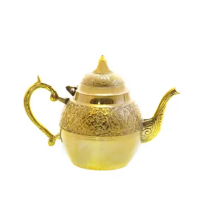قوری برنجی مدل مخروطی نیم قلم کد 3937