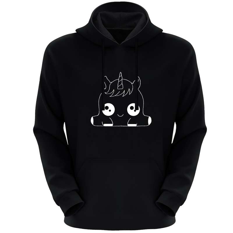 هودی زنانه مدل تک شاخ کد F373 رنگ مشکی