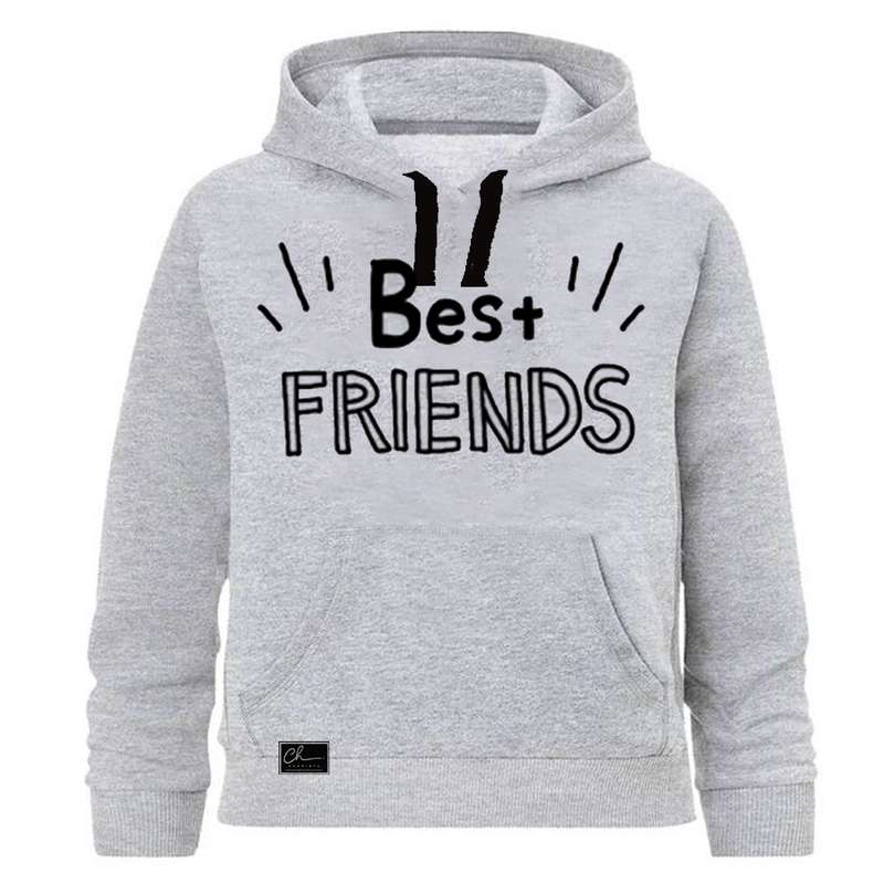 هودی دخترانه مدل Friends کد A02 رنگ طوسی