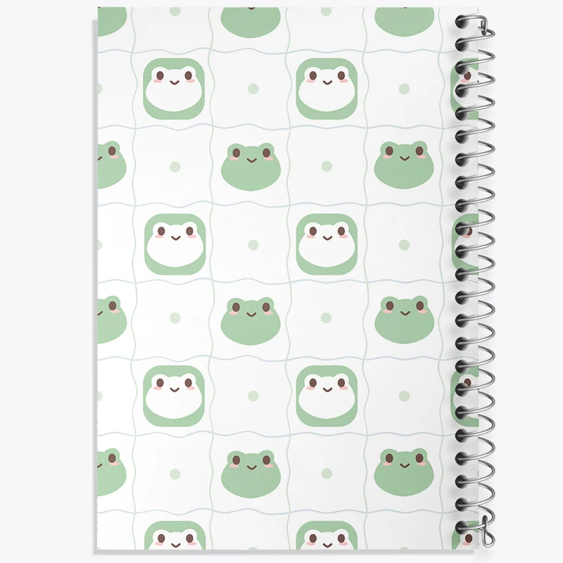 دفتر ژورنال نویسی 50 برگ خندالو مدل نقطه ای طرح قورباغه کیوت کد N419