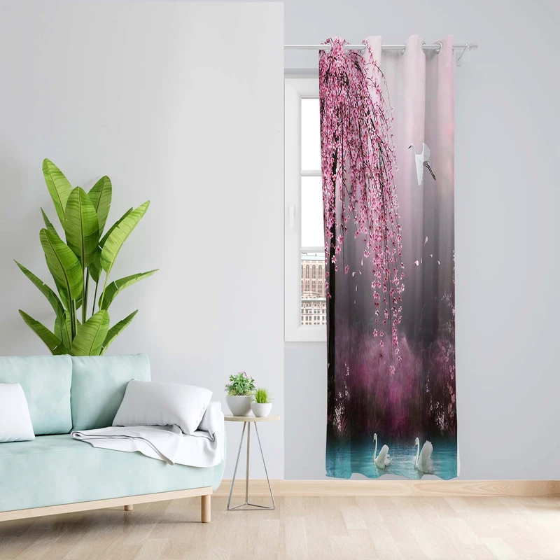 پرده طرح بهار مدل مخمل پانچی کد 5299R z سایز 140x200 سانتی متر