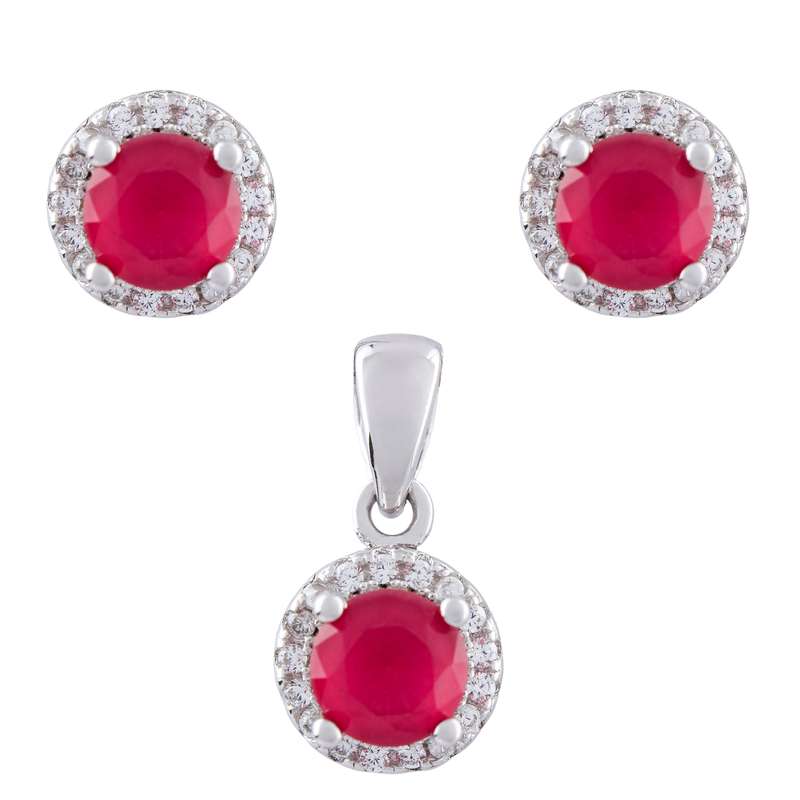 نیم ست نقره زنانه مدل نگینی کد SHS-24 نیم ست نقره زنانه مدل نگینی کد SHS-24