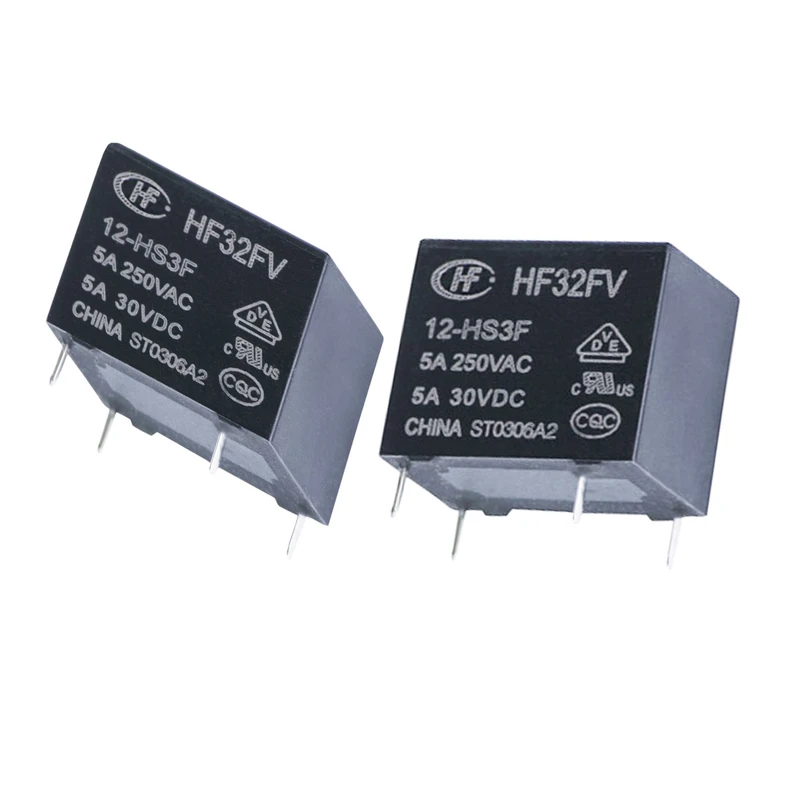 رله الکترونیکی 12 ولت 5 آمپر هونگفا مدل  HF32FV/012-HS3F بسته 2 عددی